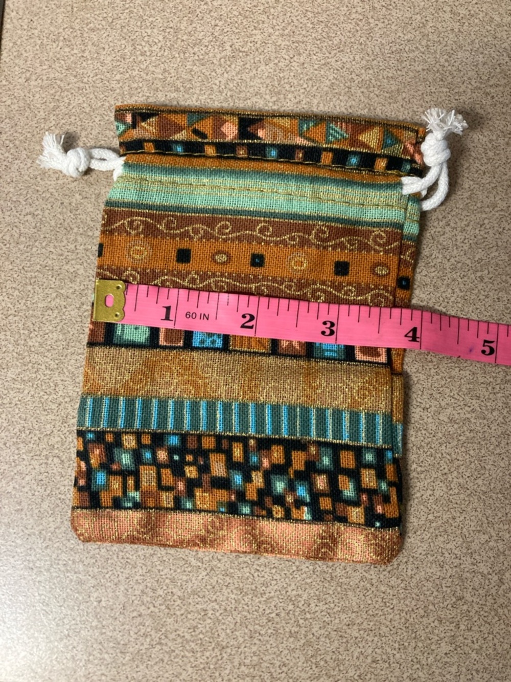4 Colorful Striped Drawstring Pouch - Multicolor - Picture 7 of 7